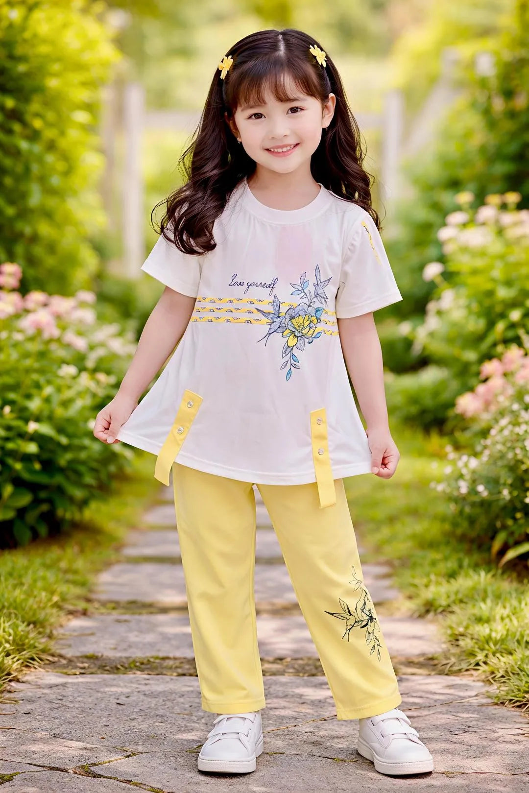 2 Pcs Girl's  printed set