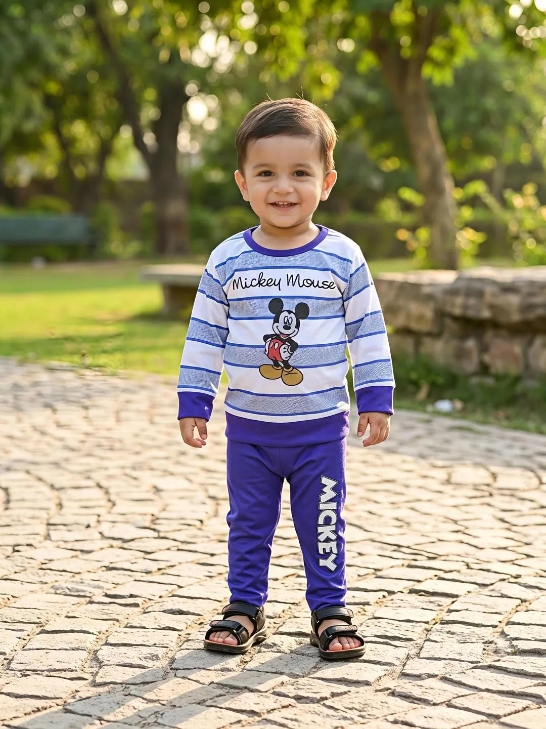 2 Pcs Boy's Printed Shirt And jeans Shorts Set