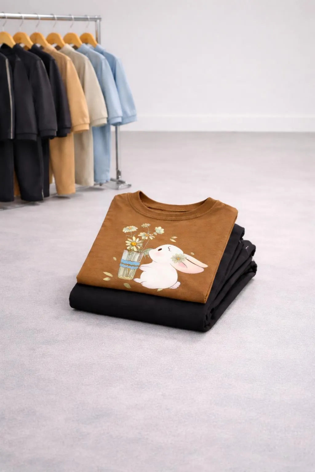 2 Pcs Girl's Cotton Printed Tracksuit